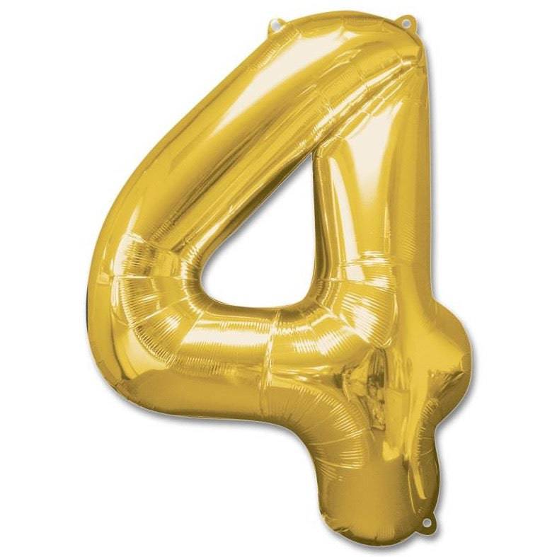 4 Number Giant Gold Balloon - 30 Inch - Mhalaty
