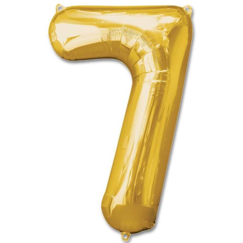 7 Number Giant Gold Balloon - 30 Inch - Mhalaty