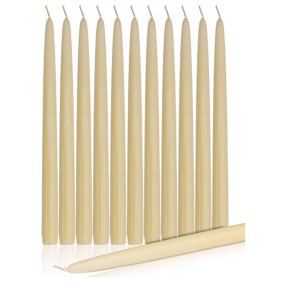 Patrician Premium Hand Dipped Candles 12 Inch Ivory - Pack Of 12 - Mhalaty