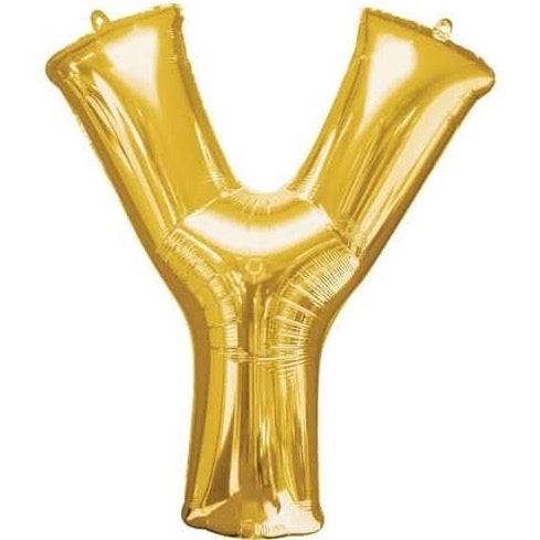 Y Letter Gold Giant Foil Balloon 40 Inch - Mhalaty
