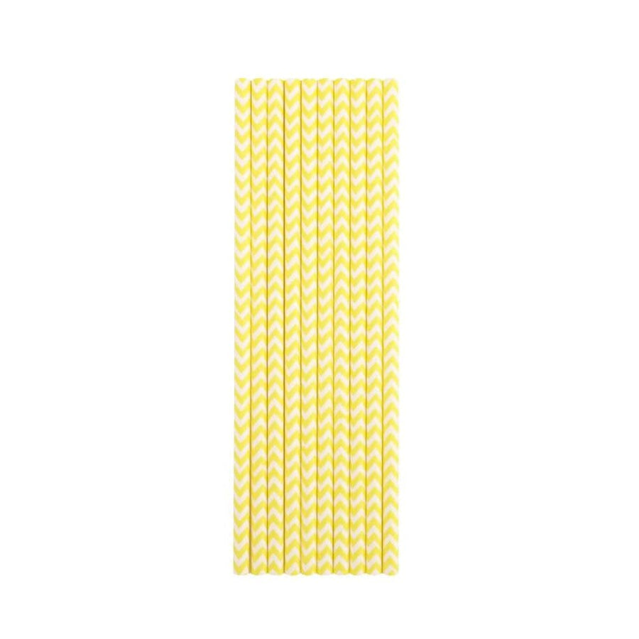 Yellow Chevron Paper Straws - Mhalaty