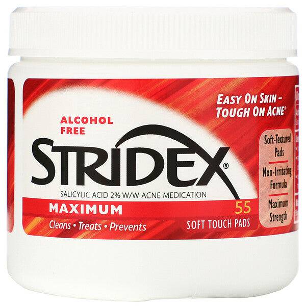 Stridex - Single Step Acne Control Maximum Alcohol Free - 55 Pads - Mhalaty