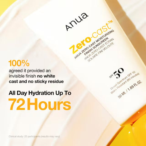 Anua - Zero Cast Moisturizing Finish Sunscreen SPF 50+ PA++++ - 50ml