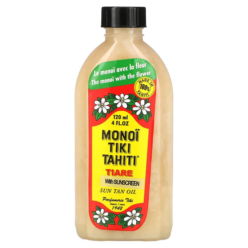 Monoi Tiki Tahiti - Sun Tan Oil With Sunscreen SPF3 - 120ml - Mhalaty