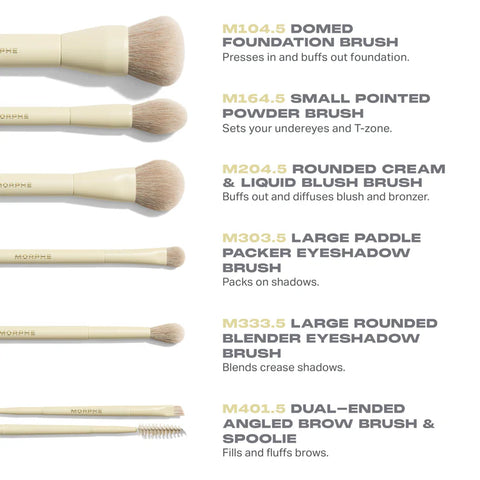 Morphe - Buttery Blends 6 Piece Travel Brush Set Morphe - Buttery Blends 6 Piece Travel Brush Set
