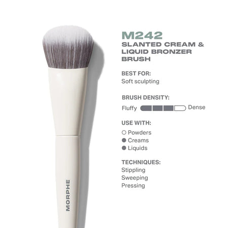 Morphe - M242 Slanted Cream & Liquid Bronzer Brush