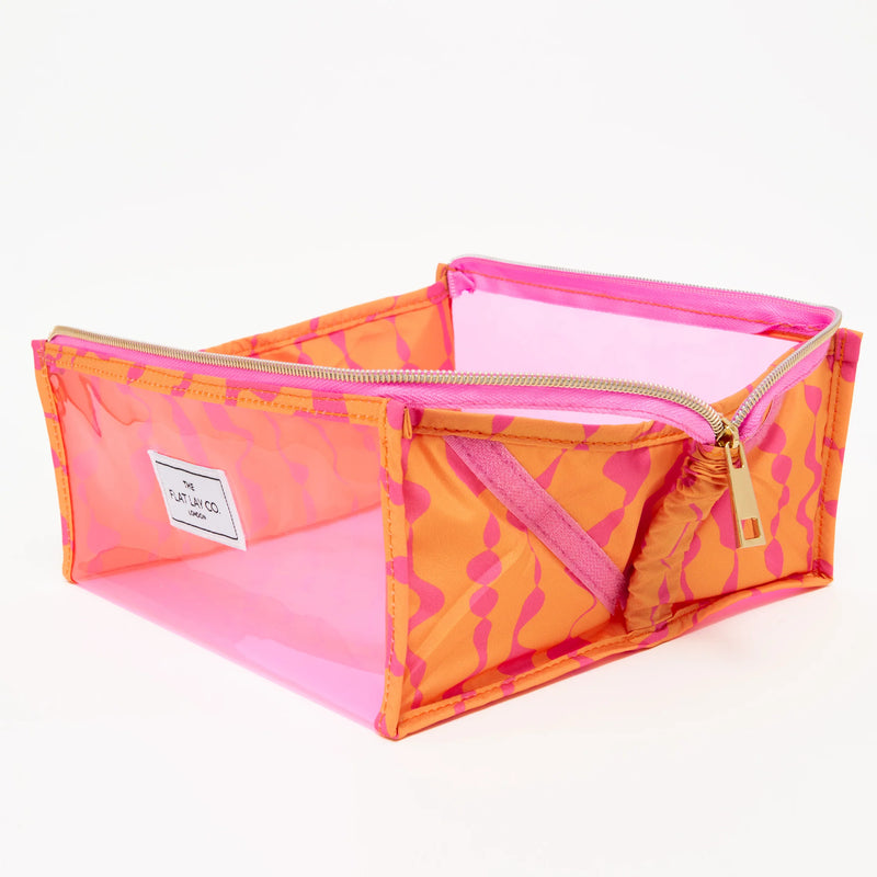 The Flat Lay Co. - Jelly Open Flat Box Bag in Orange Squiggle