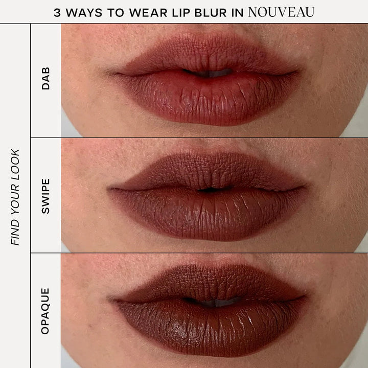 Saie - Lip Blur Soft-Matte Hydrating Lipstick with Hyaluronic Acid - Nouveau - mid-tone brown