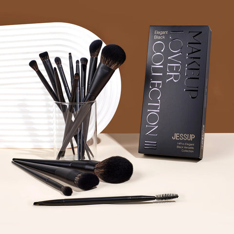 Jessup - Matte Black Versatile Brush Set Collection 14pcs