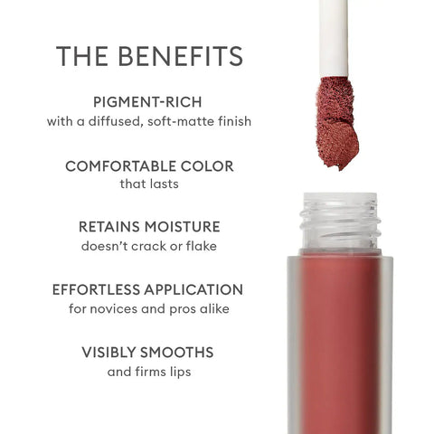 ROSE INC - Lip Cream Longwearing Matte Liquid Lipstick - Dreamed You - warm rose