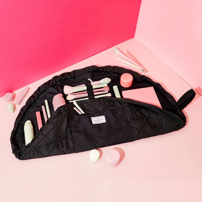 The Flat Lay Co. - XXL Drawstring Makeup Bag in Classic Black