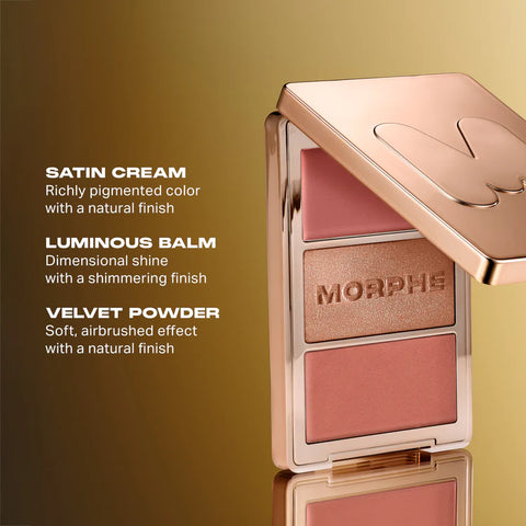 Morphe - Cheek Thrills Multi Finish Face Trio - Yacht Day Morphe - Cheek Thrills Multi Finish Face Trio - Yacht Day