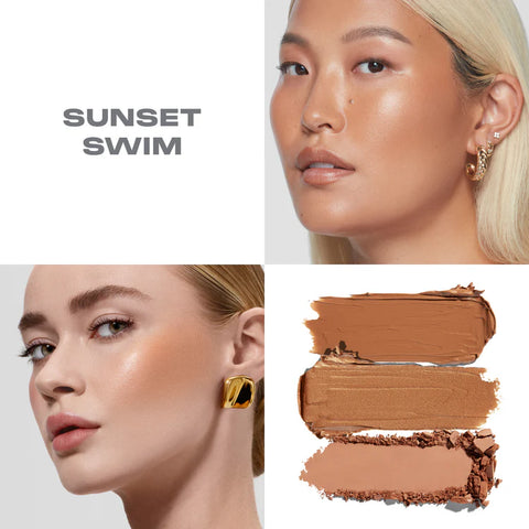 Morphe - Cheek Thrills Multi Finish Face Trio - Sunset Swim Morphe - Cheek Thrills Multi Finish Face Trio - Sunset Swim