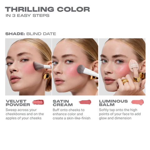 Morphe - Cheek Thrills Multi Finish Face Trio - After Party Morphe - Cheek Thrills Multi Finish Face Trio - After Party