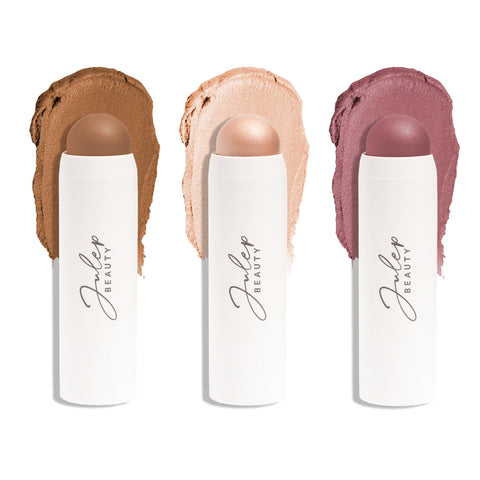 Julep - Skip the Brush 3 in 1 Color Stick Trio: Muted Mauve, Neutral Bronze, Sheer Glow