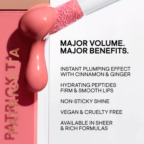 Patrick Ta - Major Volume Plumping Gloss - SAY LESS Patrick Ta - Major Volume Plumping Gloss - SAY LESS
