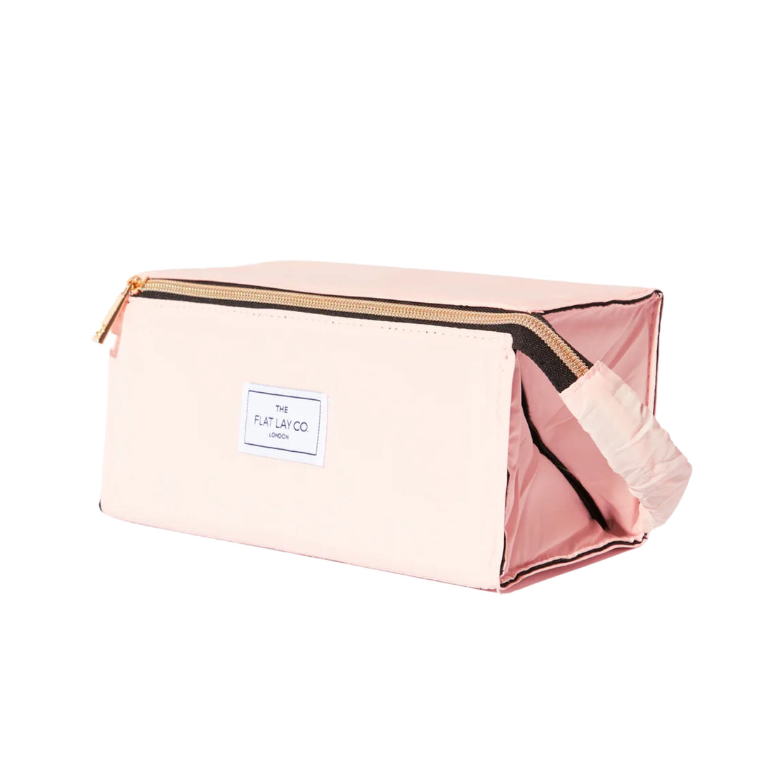 The Flat Lay Co. - Blush Pink Open Flat Makeup Box Bag and Tray