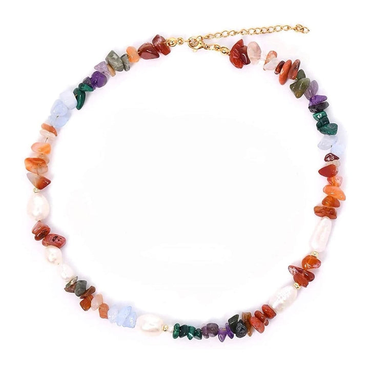 Freshwater Pearl Beaded Necklace - Colorful - Mhalaty