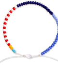 Handmade Adjustable Single Strand African Boho Bracelet - Blue / Red - Mhalaty