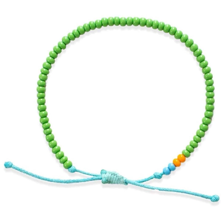 Handmade Adjustable Single Strand African Boho Bracelet - Light Green - Mhalaty