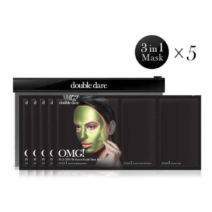 Double Dare Omg! - Platinum Green Facial Mask Kit 5 Pack Bundle - Mhalaty