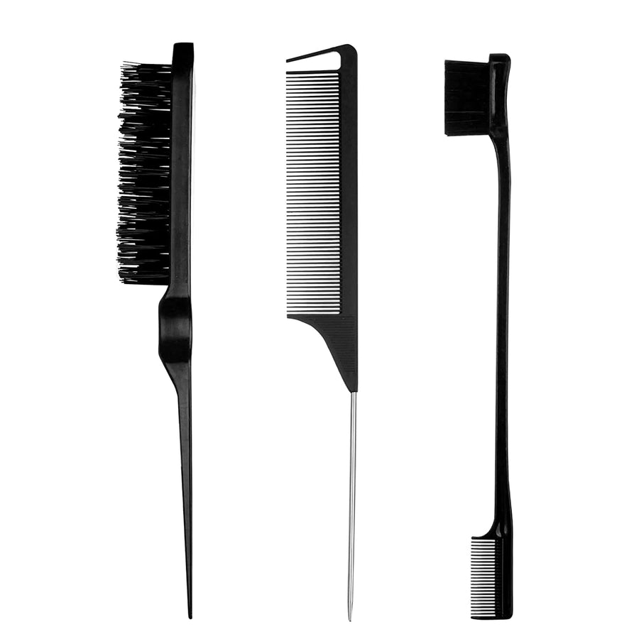 Goiple - 3 Pieces Hair Styling Comb Set - Black - Mhalaty