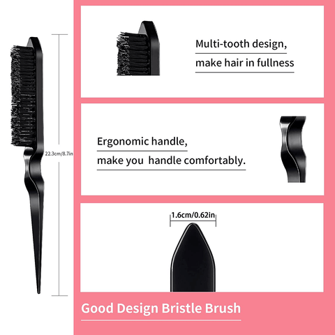 Goiple - 3 Pieces Hair Styling Comb Set - Black - Mhalaty