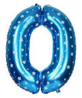 0 Number Blue Stars Balloon - 16 Inch - Mhalaty