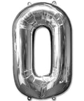 0 Number Giant Silver Balloon - 30 Inch - Mhalaty