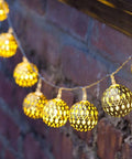 10 Gold Moroccan Orb Battery Fairy Lights - Mhalaty