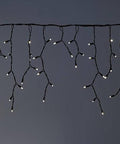 100 Led Cool White Icicle Lights, Black Cable - Mhalaty