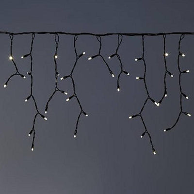 100 Led Cool White Icicle Lights, Black Cable - Mhalaty