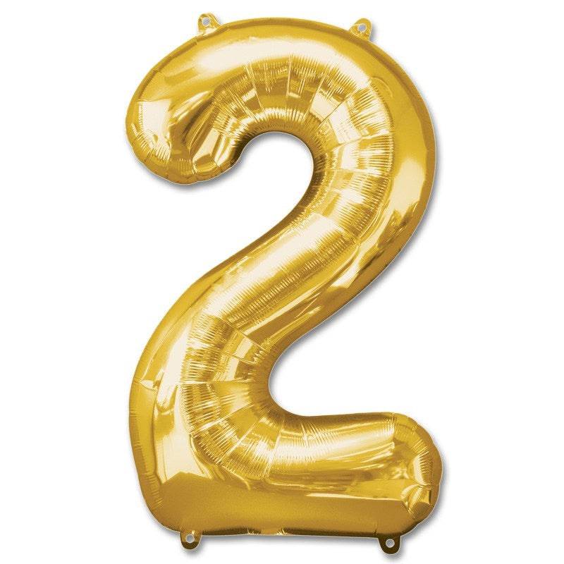 2 Number Giant Gold Balloon - 30 Inch - Mhalaty