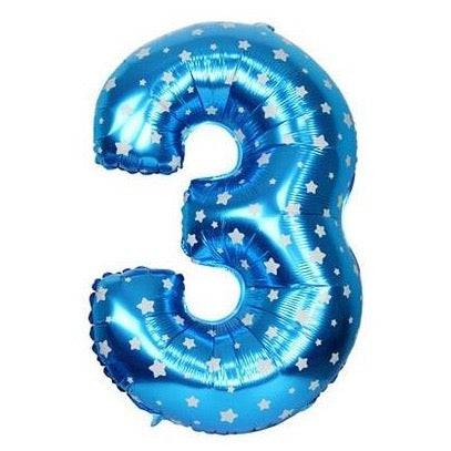 بالون عدد 3 بالنجوم الزرقاء - ١٦ بوصة بالون عدد 3 بالنجوم الزرقاء - ١٦ بوصة