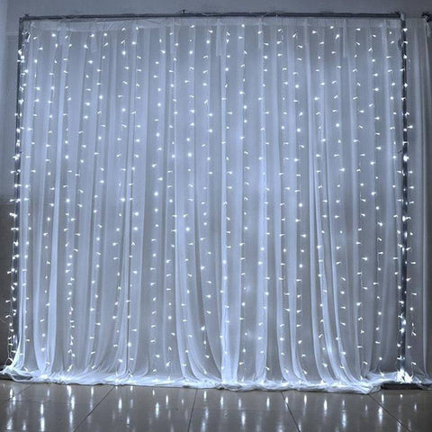 3Mx3M 300 Cool White Led String Curtain Light - Mhalaty