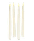 4 Ivory 10" Flameless Taper Candles, Warm White Leds - Mhalaty