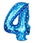 4 Number Blue Stars Balloon - 16 Inch - Mhalaty