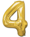 4 Number Giant Gold Balloon - 30 Inch - Mhalaty