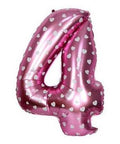 4 Number Pink Hearts Balloon - 16 Inch - Mhalaty