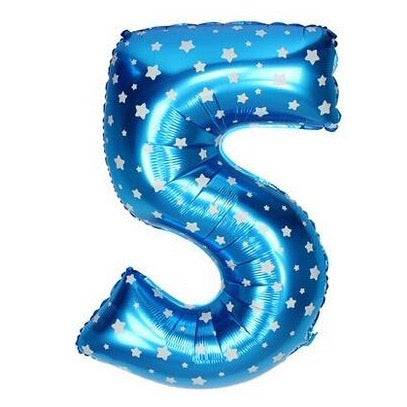 بالون عدد 5 بالنجوم الزرقاء - ١٦ بوصة بالون عدد 5 بالنجوم الزرقاء - ١٦ بوصة
