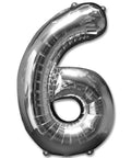 6 Number Giant Silver Balloon - 30 Inch - Mhalaty