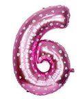 6 Number Pink Hearts Balloon - 16 Inch - Mhalaty