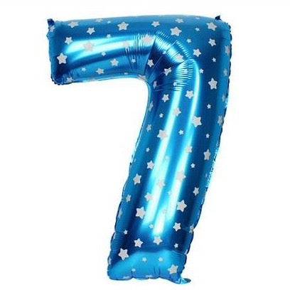 7 Number Blue Stars Balloon - 16 Inch - Mhalaty