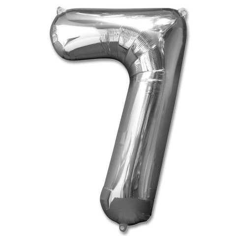 7 Number Giant Silver Balloon - 30 Inch 7 Number Giant Silver Balloon - 30 Inch