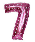 7 Number Pink Hearts Balloon - 16 Inch - Mhalaty