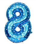 8 Number Blue Stars Balloon - 16 Inch - Mhalaty