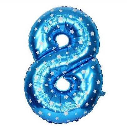 بالون عدد 8 بالنجوم الزرقاء - ١٦ بوصة بالون عدد 8 بالنجوم الزرقاء - ١٦ بوصة