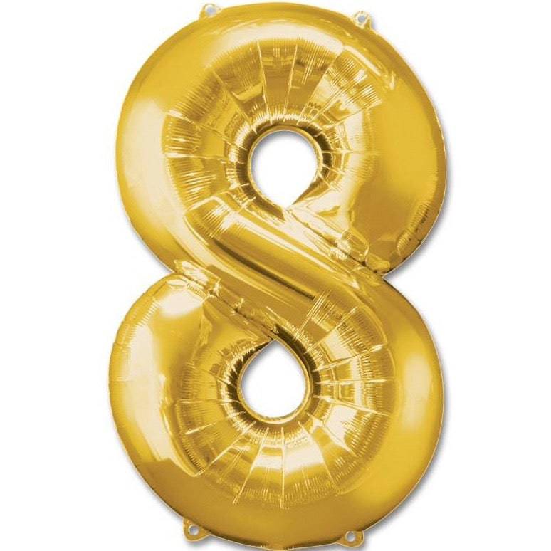 8 Number Giant Gold Balloon - 30 Inch - Mhalaty