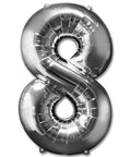 8 Number Giant Silver Balloon - 30 Inch - Mhalaty