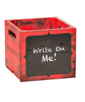 8" Wooden Chalkboard Box (Carmine Red / Glaze Black) - Mhalaty